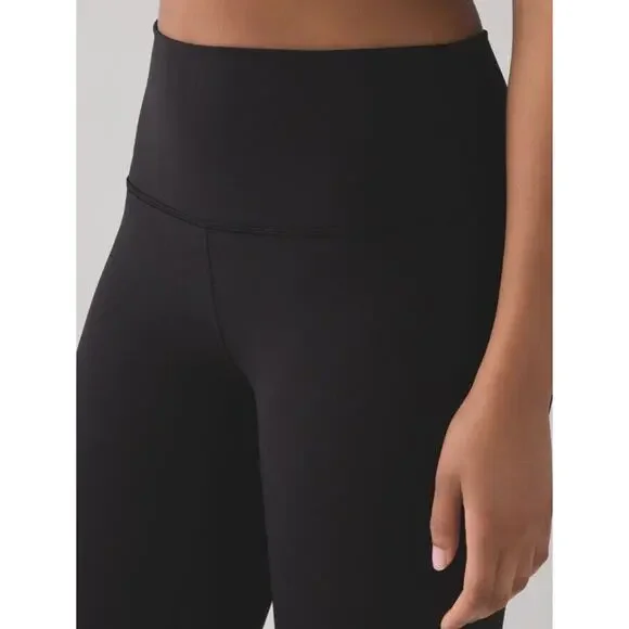Lululemon Wunder Under Crop Leggings •Women 8• Black Stretch Hi Rise W6AGZS - Picture 3 of 9
